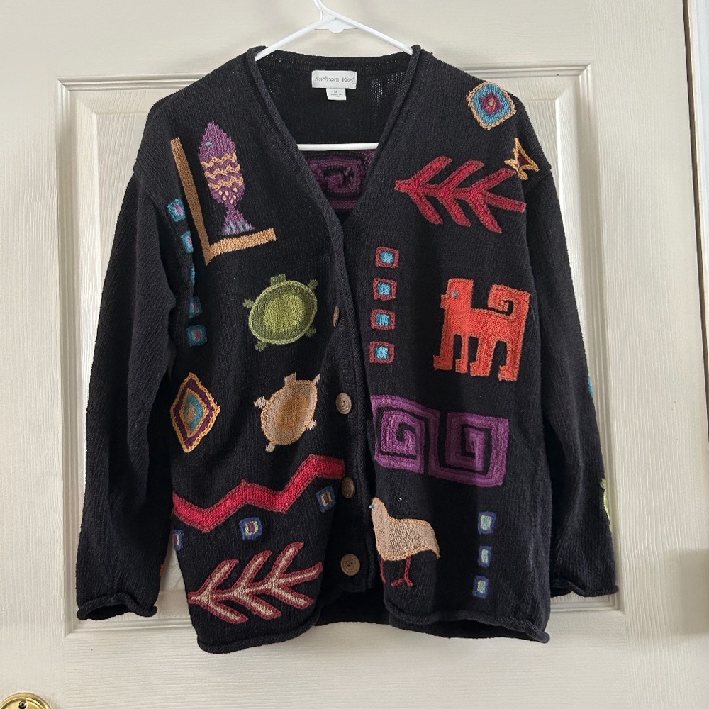 Vintage Northern Isles, size M Aztec design cardigan